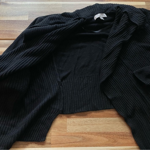 Black Ribbed Cardigan - Picture 4 of 5